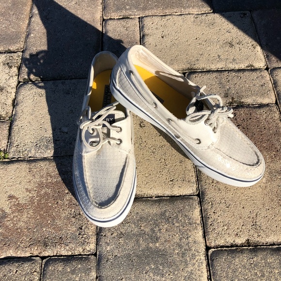 SPERRY | Top-Sider Women White Sequin Boat Shoe Size 8 - Picture 3 of 5